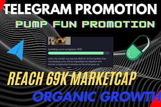 setup crypto ads, do crypto telegram promotion to raise 500 solana on pump fun