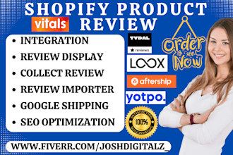 setup shopify product review loox judge me aftership easyreview fera junip