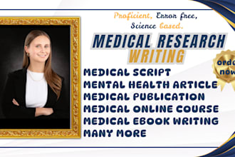 create medical online course content, mental healthcare fitness ebook writer