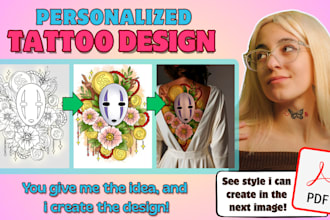 design floral tattoo art in blackwork or fine line style