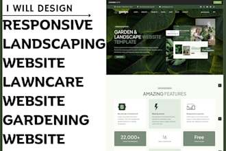 design responsive landscaping website lawncare website gardening website