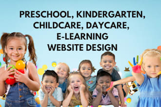 design kindergarten childcare daycare preschool elearning wordpress website