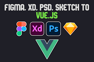 convert figma xd psd sketch to vuejs