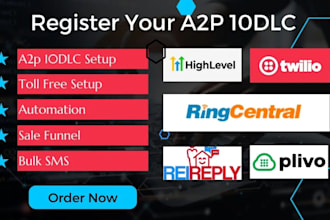 ghl a2p 10dlc registration on twilio gohighlevel ringcentral bulk SMS marketing