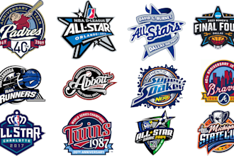 design custom mlb, nba, world series, all star, and parody logo for your brand