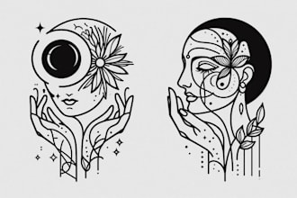 make a minimalist lineart tattoo design or illustration