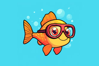 draw cute cartoon characters animal in 24 hours
