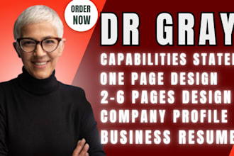 draft and design government capability statement your company profile, resume