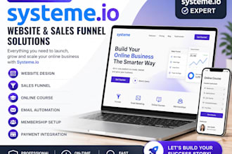 create systeme io sales funnel, systeme io landing page, systeme io website
