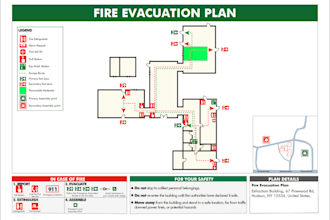 do custom fire exit, evacuation plan for your floor plan