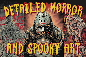 make detailed horror and spooky artwork