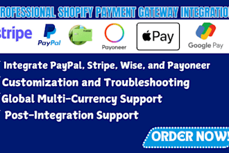 create and integrate shopify payment gateway, shopify payment, paypal button