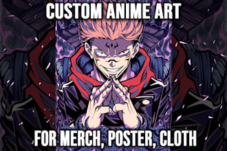 create high quality anime character art for your merch