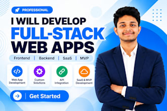 full stack web app developer frontend, backend,saas, mvp developer