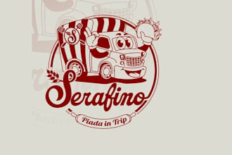 design unique vintage food truck logo