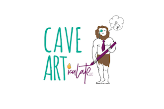design caveman colorful fun cartoonist logo