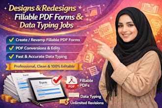 designs and redesigns fillable PDF forms and data typing job