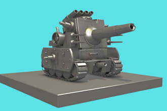 make hard surface 3d models, 3d weapon, 3d tanks, assault guns, 3d ship model