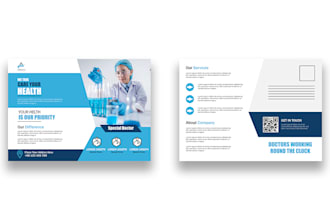 do medical postcard design for clinics and healthcare
