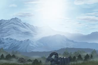 create a paint style landscape