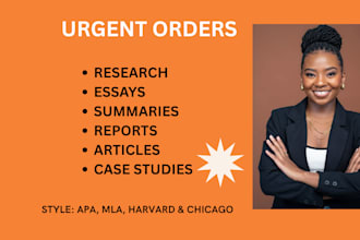 do quality research, case studies and summary writing