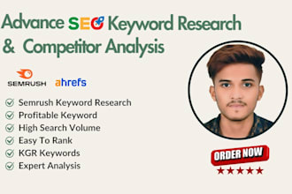 provide semrush keyword research with high search volume and competitor analysis