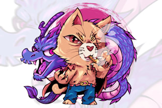 draw custom cartoon characters with bold fantasy vibes