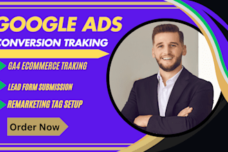 set up ga4, ecommerce tracking, and conversion tracking with GTM