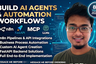 build ai agent, n8n automation, mcp, fastapi, llm workflow