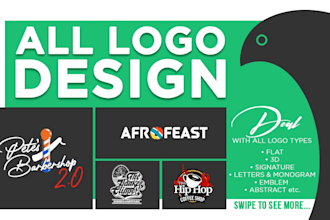 flat minimalist typographical signature 3d abstract logo