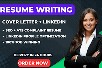 provide professional ats resume writing, CV, cover letter, linkedin