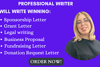 write winning sponsorship letters, grant letter, and business proposal