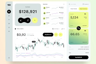 crypto wallet app, trading platform, decentralized finance app, landing page