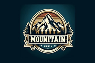 do unique mountain vintage logo with unlimited revisions