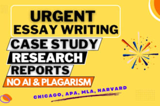 do essay writing, case study, report and research writing