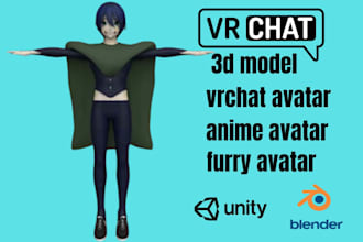 design custom furry avatar fursona commission vrchat furry model 3d character