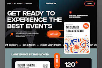build appealing event listing,  ticket selling website, event management website