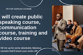 create public speaking course, communication course, training and video course