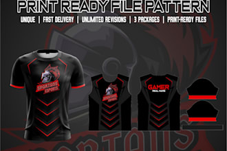 layout your jersey designs into patterns for sublimation