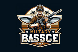 design a military base vintage logo with free source file