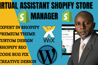 be your shopify virtual assistant and shopify store manager for shopify web