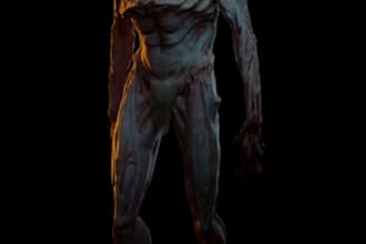 make realistic sea monster horror creature model, 3d alien character,8k texture