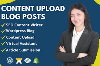 do effortless content upload , blog and article upload to your website