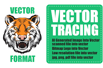 do vector tracing, logo or image into vector in 1 to 4 hours