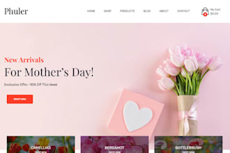 design highly profitable flower shopify gift card store florist garden website