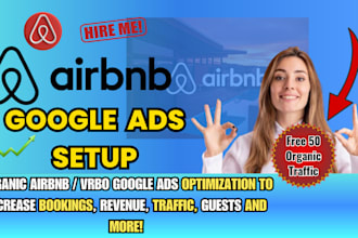 do organic airbnb listing, vrbo promotion using google ads, airbnb marketing