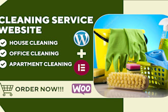 do cleaning business website for house, office cleaning service website