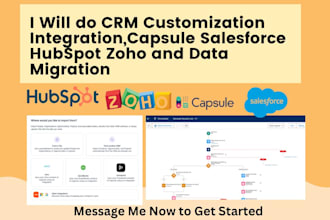 crm customization,integration capsule salesforce hubspot zoho and data migration