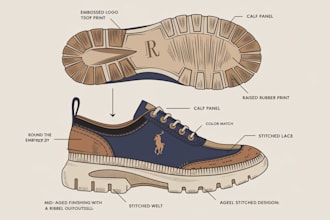 design creative footwear and provide tech packs for production