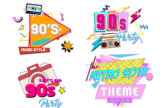 do an original 80s retro 90s pop art style and logo